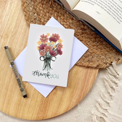 Thank You Flower Bouquet Card | Botanical Plant Lover Greeting Cards