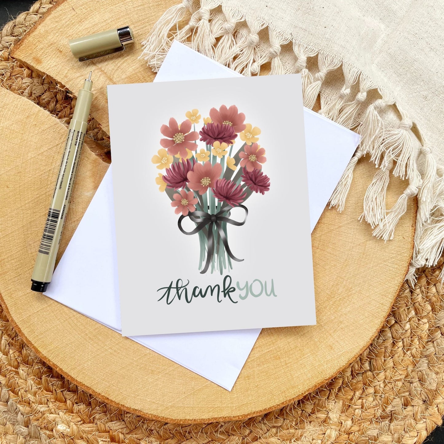 Thank You Flower Bouquet Card | Botanical Plant Lover Greeting Cards