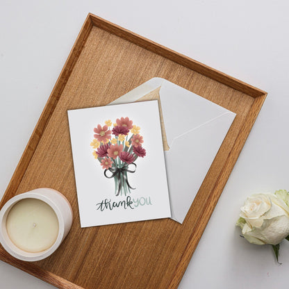 Thank You Flower Bouquet Card | Botanical Plant Lover Greeting Cards