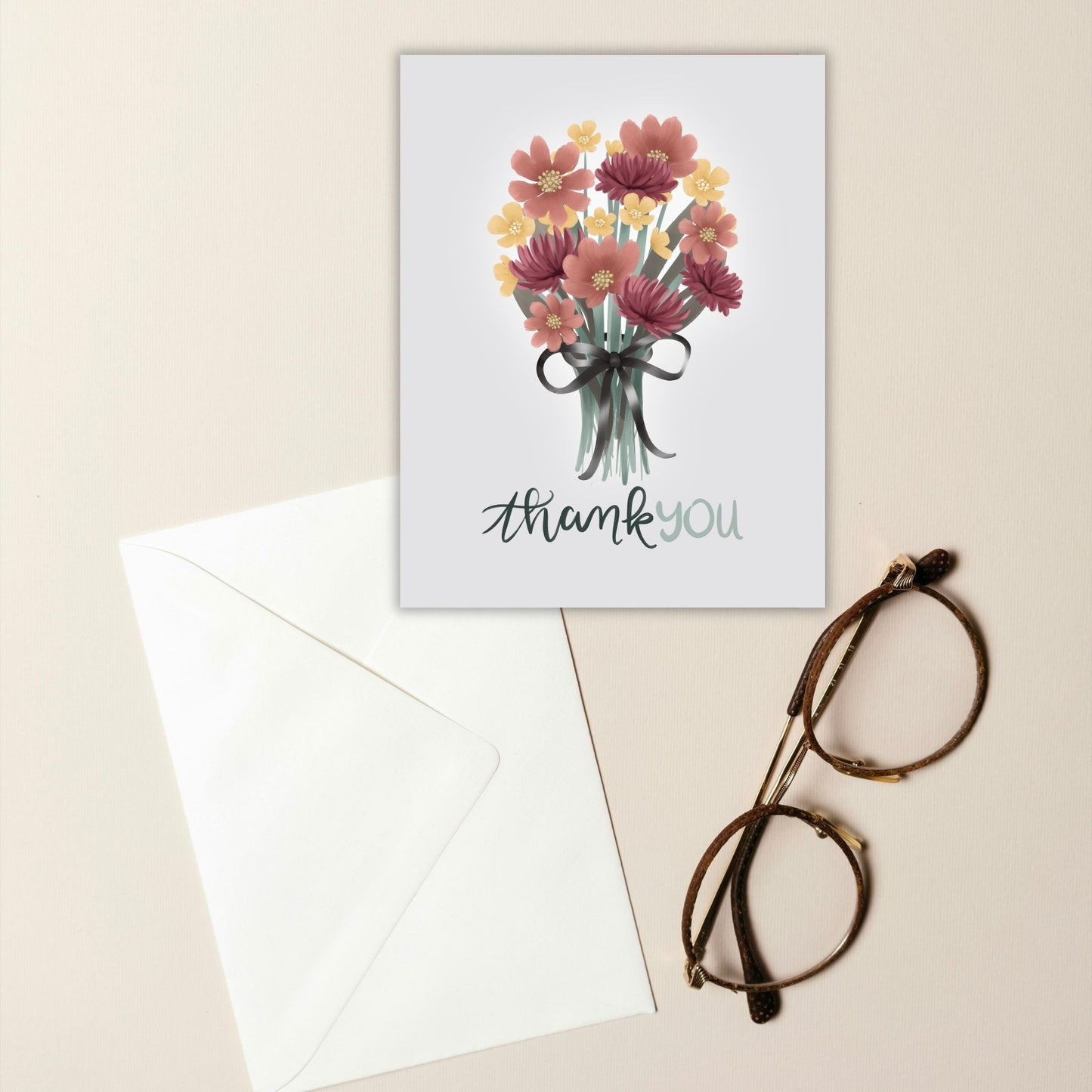 Thank You Flower Bouquet Card | Botanical Plant Lover Greeting Cards