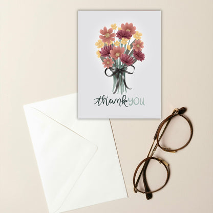 Thank You Flower Bouquet Card | Botanical Plant Lover Greeting Cards