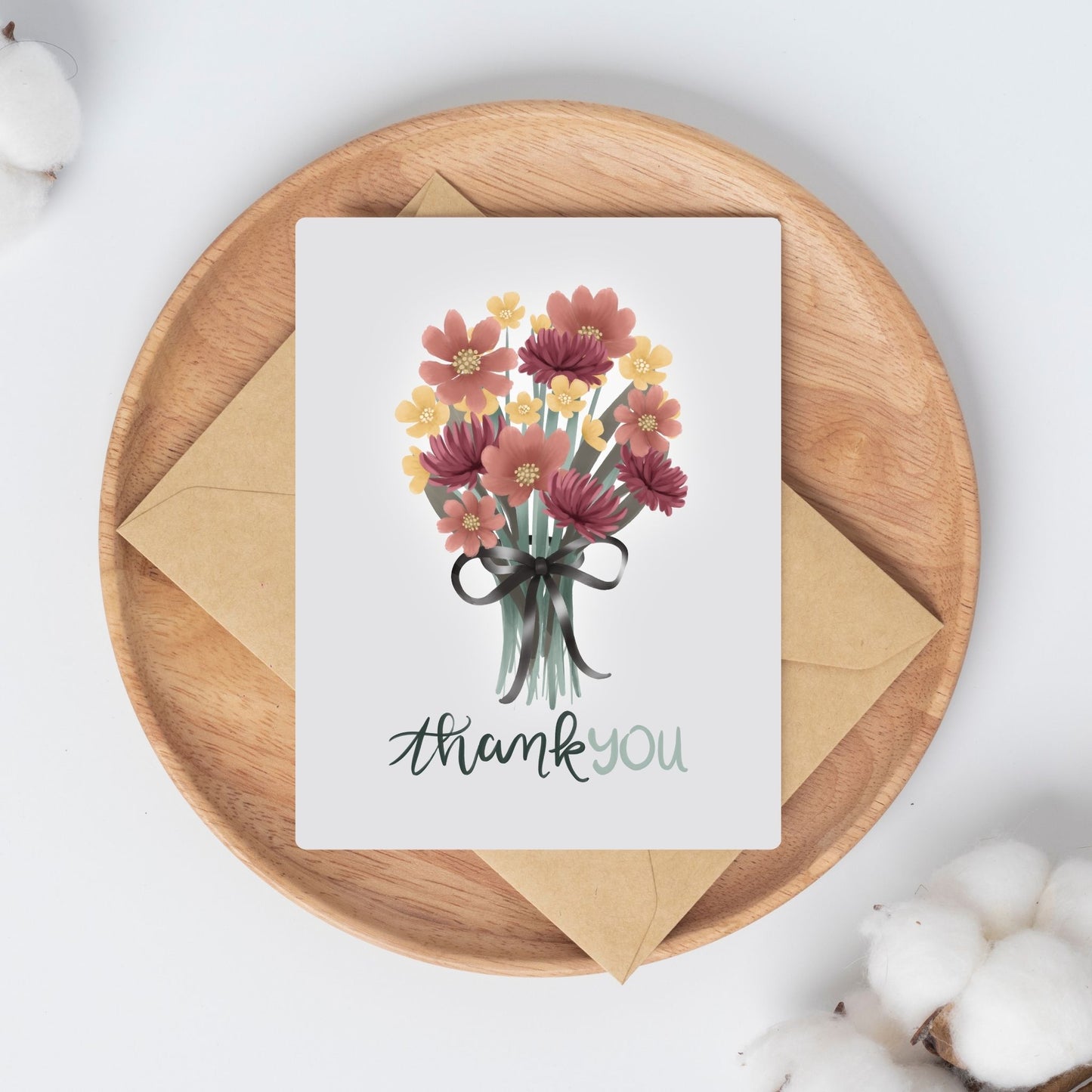 Thank You Flower Bouquet Card | Botanical Plant Lover Greeting Cards