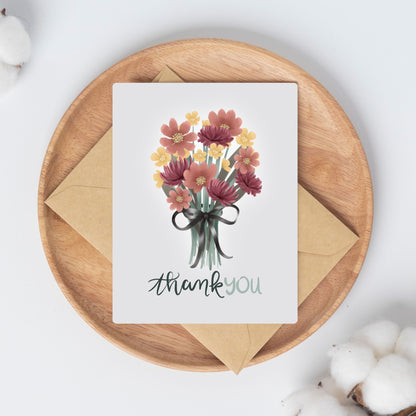 Thank You Flower Bouquet Card | Botanical Plant Lover Greeting Cards