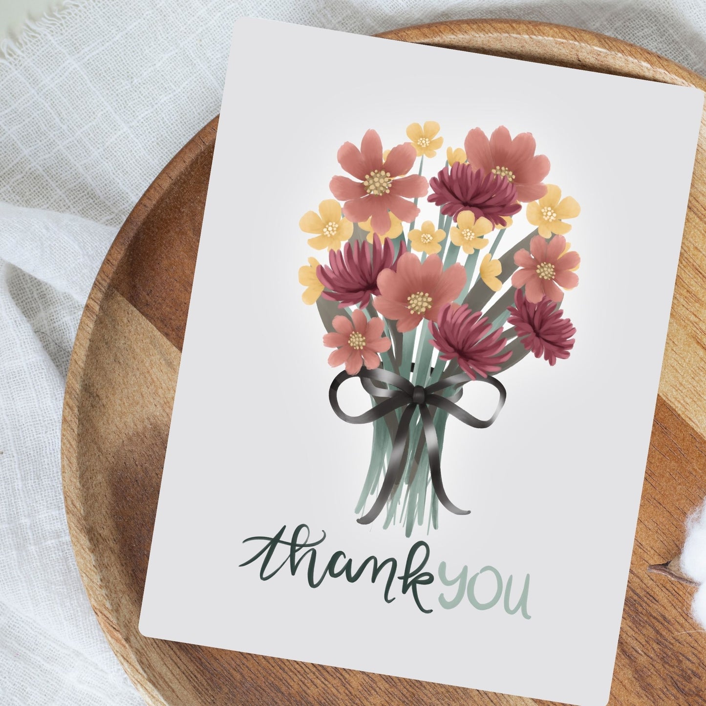 Thank You Flower Bouquet Card | Botanical Plant Lover Greeting Cards