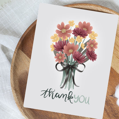 Thank You Flower Bouquet Card | Botanical Plant Lover Greeting Cards