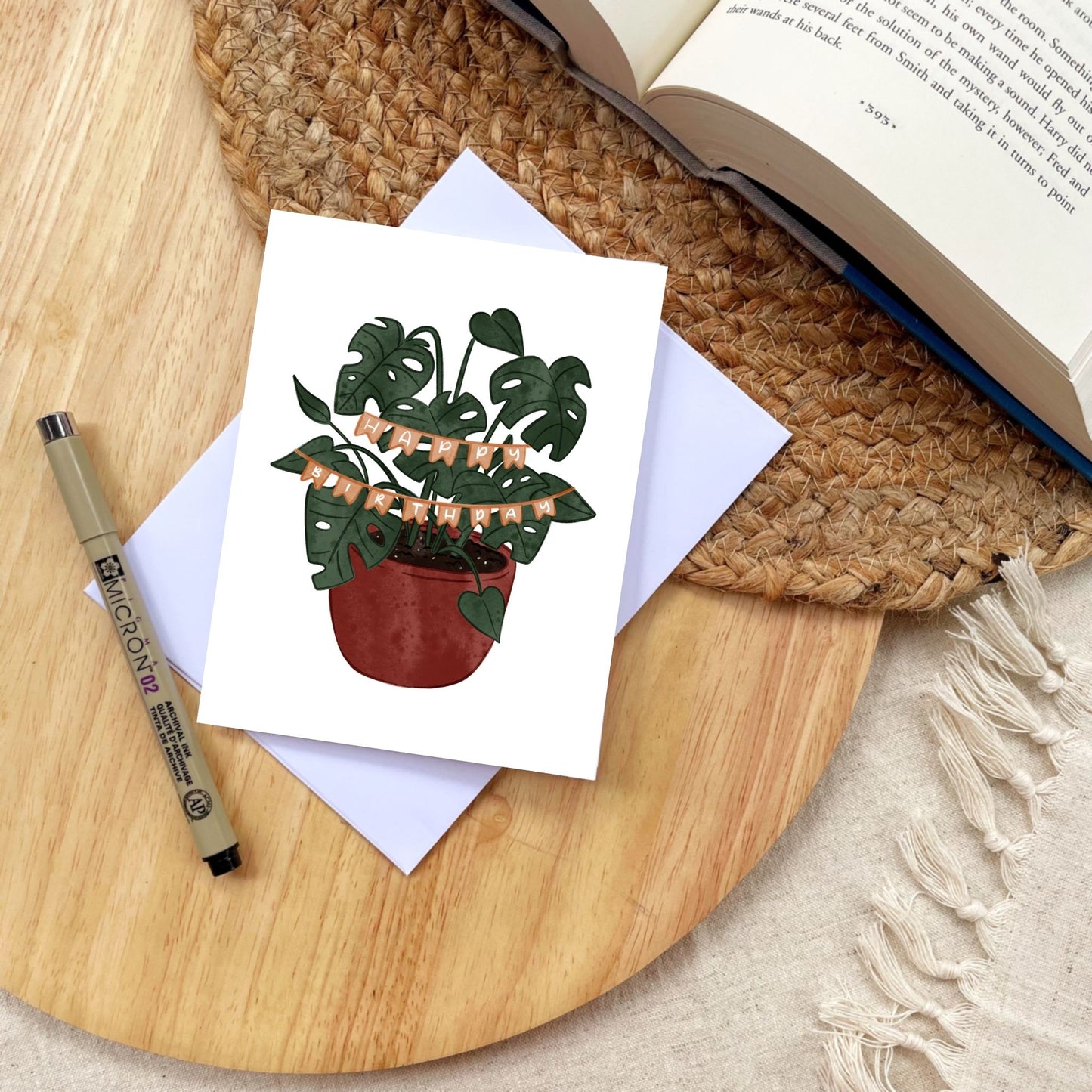 Plant Birthday Banner Card | Botanical Plant Lover Greeting Cards