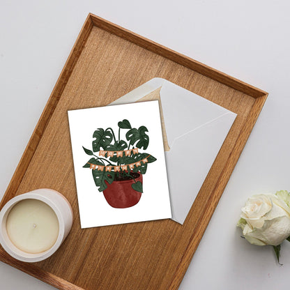 Plant Birthday Banner Card | Botanical Plant Lover Greeting Cards