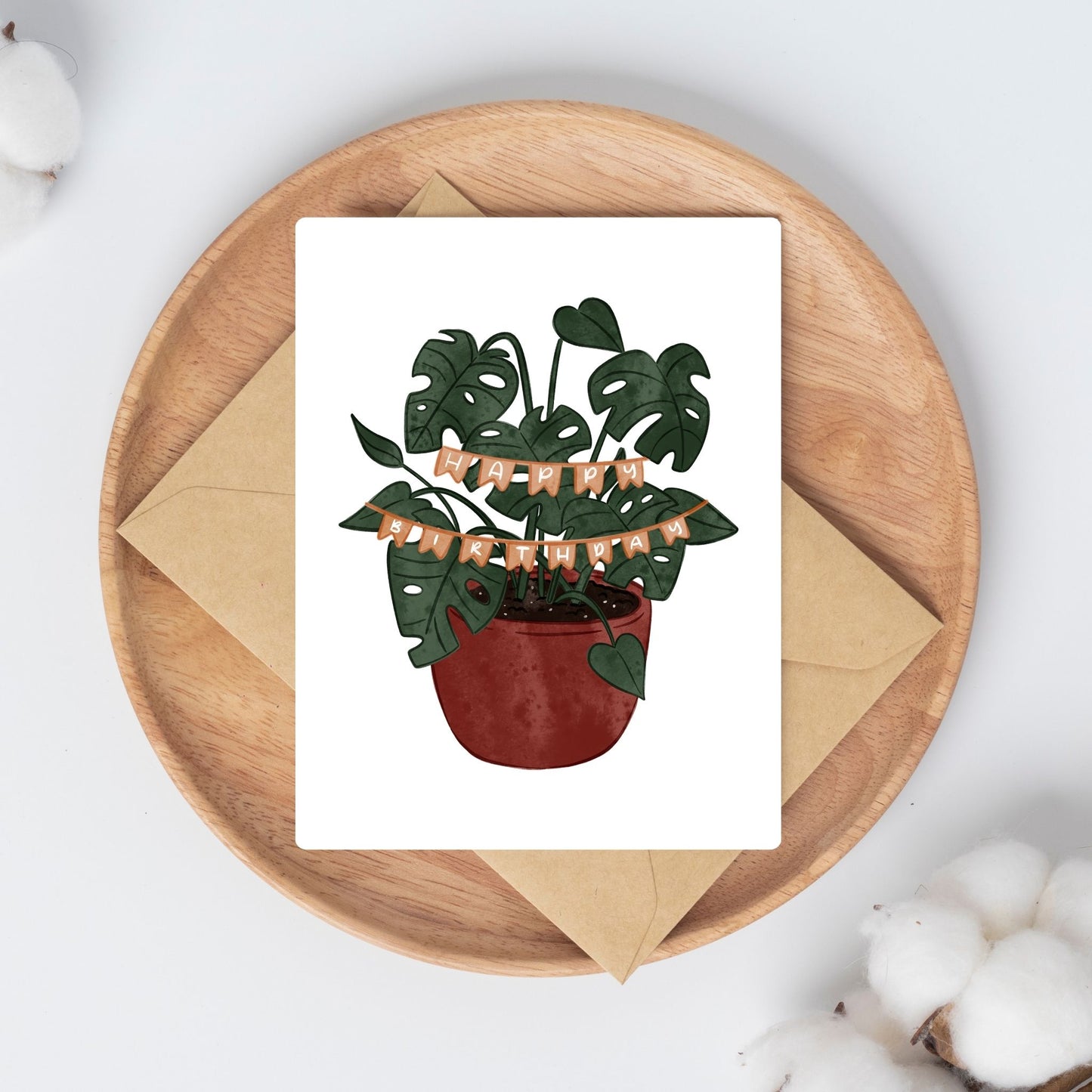 Plant Birthday Banner Card | Botanical Plant Lover Greeting Cards