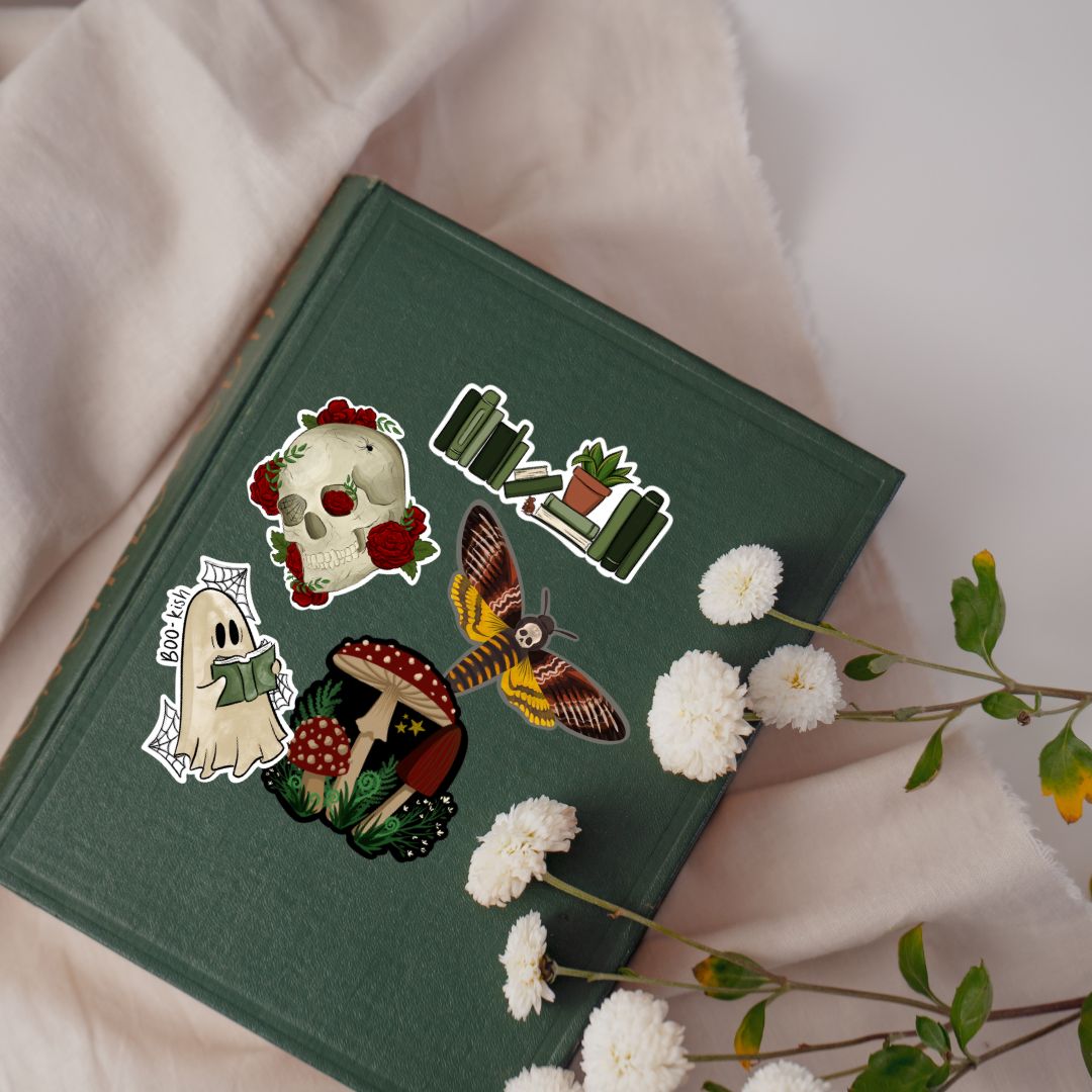 Dark Academia Sticker Pack | Spooky Stickers for Kindle