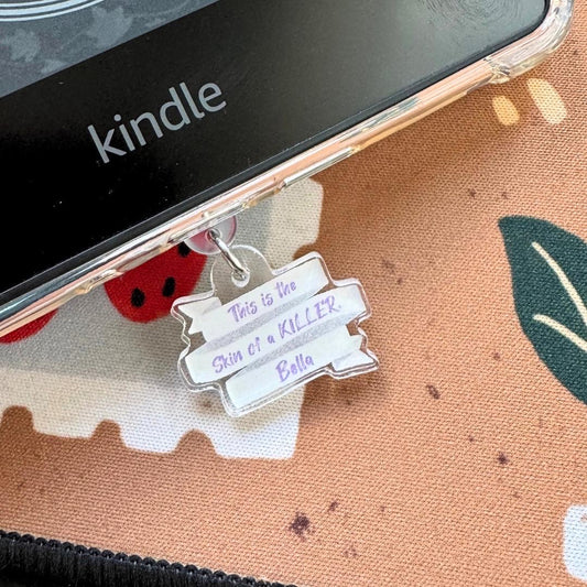 Kindle USB-C Dust Plug Charm | Sparkly Vampire Quote | Bookish Gift for Romantasy Lovers