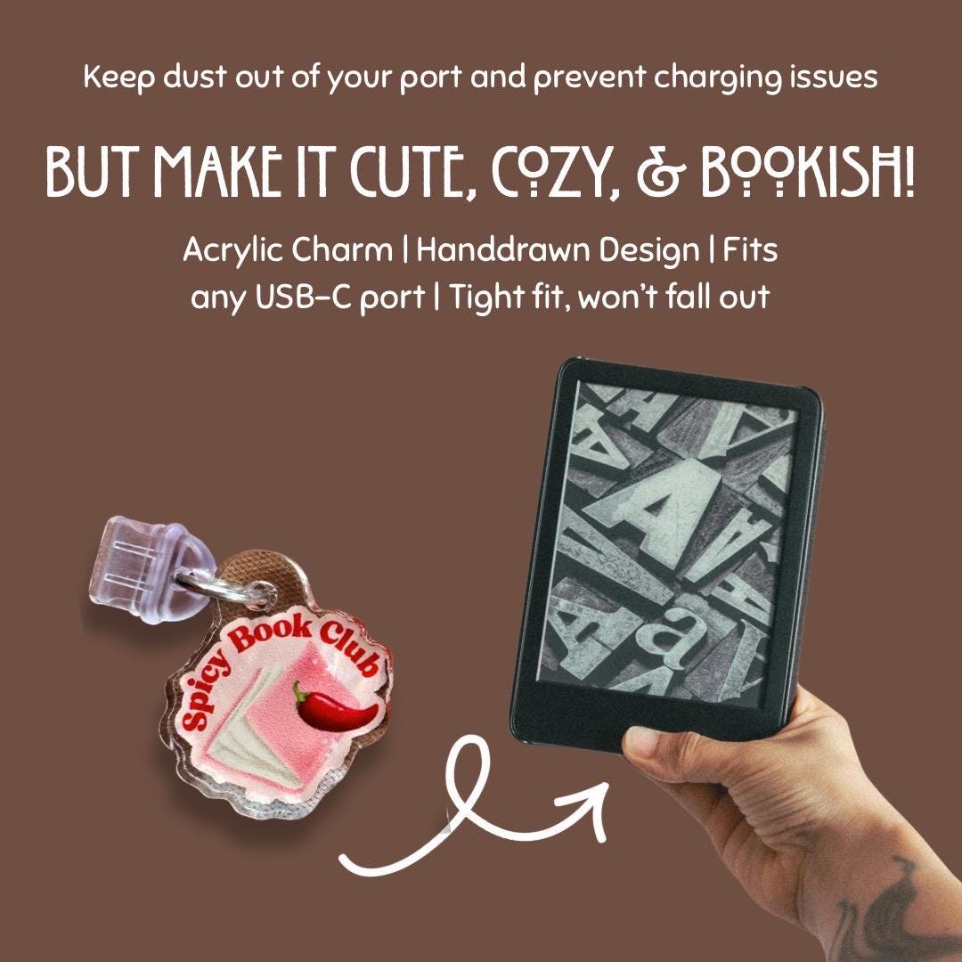Kindle Charm | Spicy Book Club USB-C Dust Plug